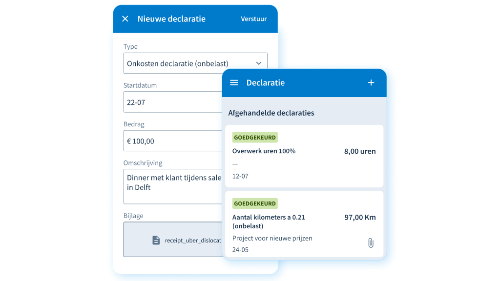 Declaraties in de Nmbrs ESS app